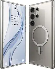 [elago] Magnetic Hybrid Clear Case Compatible with Samsung Galaxy S24 Ultra, Compatible with MagSafe, PC + TPU Hybrid Technology, Precise Camera Cutouts, Strong Magnetism (Clear)