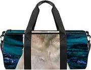 EGGDIOQ White Polar Bear Designed Travel Duffel Bag Luggage Tote Bag Gym Sports Bag for Man Women