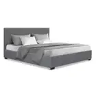 Artiss Bed Frame Double Size Gas Lift Storage Mattress Base Wooden Grey NINO
