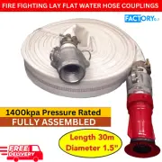 Kasa Lay Flat Water Hose Couplings Genuine 30m 1.5" Fire Fighting High Pressure
