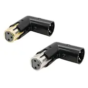 2PCS Audio Adapter Plug 3Pin XLR Angle Adapter Adjustable Male to Female Right Angle XLR Adapter (XLR 90 Degree Adapter) Photo Color