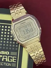 Casio LA680WGA Ladies Gold Tone Digital Stainless Steel Black Classic Watch