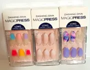 New Dashing Diva Manicure Nails Purple 3 Sets No Glue Magic Press On