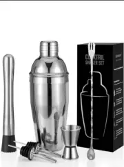 Cocktail Shaker 25 Oz Drink Shaker with Bartender Strainer Measuring Jigger