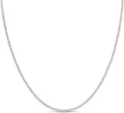 [KEZEF] 2mm Gold Cuban Chain Necklace – 925 Sterling Silver Curb Link for Men & Women – 18kt Gold or Silver Finish – Diamond Cut Italian Chain – Hypoallergenic Jewellery