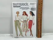 Butterick Pattern 5857 Misses' Petite Skirt & Pants Craft Project UC 12 14 16