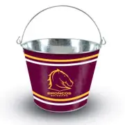 Brisbane Broncos NRL 5L Galvanised Tin Ice Bucket with Handle