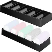 Cosmos 2 Pcs Poker Chip Holder Acrylic Poker Chip Tray Rack Chips Storage Display Case for Holding 100 Chips, Poker Table Dealer Chips Tray for Home Party Club, Chips NOT Included (Solid Black)