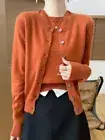 Wool Women Twin Set Sweater Cardigan Short Sleeve Pullover Cashmere Coat Jacket