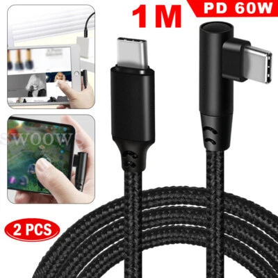 2x USB-C To Type-C Fast Charge Cable Gaming For iPhone 15 Pro Max iPad Samsung