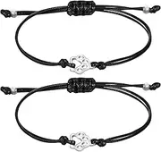 BCOATH Friendship Bracelet Pet Memorial Bracelet Dog Loss Print Bracelet Dog Bracelet Adjustable Bracelet Men's Retro Bracelet Friendship Hand Rope Weaving Memorial Jewelry Alloy