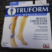 TRUFORM Leg Health Knee High Medical Compression Stocking Beige Open Toe X-Large