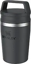Stanley Cafe to Go Travel Mug 8 oz | Leakproof Two-Part Drink Through Lid | Tumbler Cup for Coffee, Tea and Drinks | Insulated Stainless Steel Coffee Mug | BPA-Free | Black 2.0