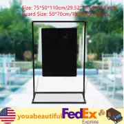 Poster Stand Black Metal Wedding Venue Decor Black Welcome Sign Arch Frame Shelf