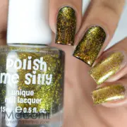 Polish Me Silly - Gold Rush - Burnt Gold Bronze Green Yellow Flakie Nail Polish