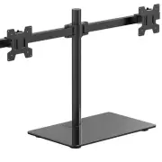 Free Standing Dual Monitor Stand, Height Adjustable Monitor Mount with Glass ...