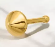 14k Yellow Gold 22 Gauge Polished Cone Nose Stud