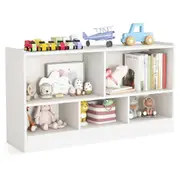 Babyjoy Wooden Kids Bookcase 5-Cube Children Storage Cabinet Bookshelf Toy Organizer Display Shelf White