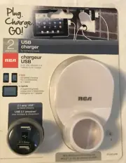 RCA Plug Charge GO! 2 Port USB Charger 2.1 Amp