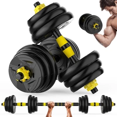 Adjustable Dumbbell Set, 44/66 lb Free Weight Dumbbell Barbell Set with Conne...