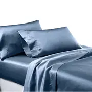 Soft Silk Satin Sheet Set Flat Fitted Sheet Pilllowcases