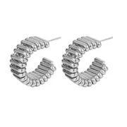 Nevenka Fashion Wrap Line C-shaped Earrings for Women-Silver