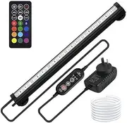 Abeststudio LED Aquarium Light, 5050 RGB IP68 Waterproof Fish Tank Light Submersible Air Bubble Hole Lamp Light Multi-Color Sunrise Sunset Mode (88cm/35inch)