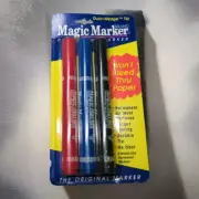 Vintage NOS Magic Marker 3 Pack Red Blue Black Permanent Dura-Wedge Tip 1993