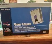 New. Sealed. Linksys VolP Voice Phone Adapter Model No. PAP2-VN for Verizon.