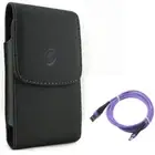 For Samsung Galaxy S24 Ultra - 10ft USB Cable w Case Belt Clip Purple Type-C