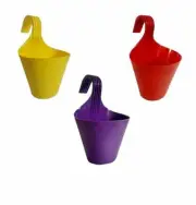 Hanging Planters for Plants | Railing Flower pots (Set of 3)