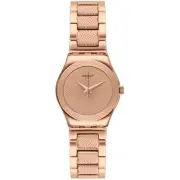 Swatch Women's Watch Irony Full Rose Quartz Stainless Steel Bracelet YSG163G