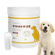 Pet Dental Care Finger Wipes, Oral Cleansing Teeth Pads for Dogs and Cats
