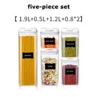 Set of 5X Airtight Food Storage Containers Kitchen Fridge BPA Free