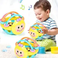 在飛比找蝦皮購物優惠-彩色嬰兒蜜蜂軟膠床鈴撥浪鼓嬰兒舒適玩具手抓球玩具兒童益智玩具