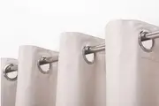 Home Faux Linen 100% Blockout Eyelet Curtains, 2 Pack (Porcelain) - 225x223cm