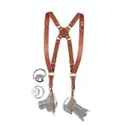 Camera Harness for 2 Cameras – Dual Shoulder Leather Camera Strap – Double