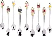 Tablespoons Cutlery Set Spoon Stainless Steel Coffee Spoon Tea Spoon Long Handle Cute Small Spoon Creative Korean Spoon 9 Pieces Serving Spoon