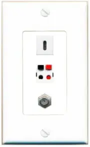 3 Port 1 Gang Jack Face Cover Cable Plastic COAX SPEAKER USBC Wall Plate