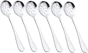 VILLFUL 6Pcs Slotted Spoons Caviar Serving Utensils for Fruits Salads and Appetizers Comfortable to Clean Kitchen Essential