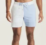 Ser.O.Ya Men's Ziggy Swim Trunk Shorts in Blue Stripe Combo Size M NWT