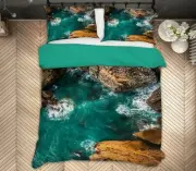 3D Ocean Stones NAO2882 Bed Pillowcases Quilt Duvet Cover Set Queen King Fay