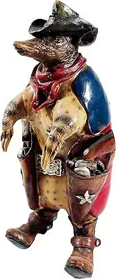 Urbalabs Western Armadillo Texas Flag Cowboy Yard Art Armadillo Gifts Figure