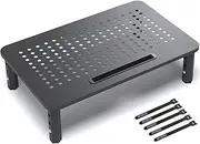 Monitor Stand Riser - Upgraded for Faster Productivity - Anti-Skid, HD Hexagonal Steel - Free Cable Ties - Computer Stand - Laptop, Desktop, Printer, iMac (Simple)