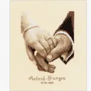Blissful Nuptial Needlework: Aida Cross Stitch Kit for Wedding Joy - 6.4"X7.6" 1