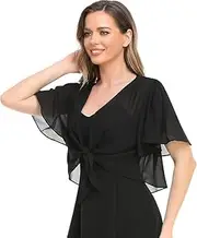 [Generic] Womens Shrug Shawl Wraps Open Front Tie Top Cardigan for Evening Dress
