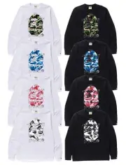 A BATHNIG APE Men's ABC CAMO JAPANESE LETTERS L/S TEE 1J80111011 b