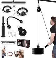 Fitness LAT and Lift Pulley System, Dual Cable Machine(70'' and 90'') with Upgraded Loading Pin for Triceps Pull Down, Biceps Curl, Back, Forearm, Shoulder-Home Gym Equipment(Patent)