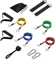 Resistance Bands Set, Exercise Bands Training Aid with Handles for Home Outdoor Travel Workout