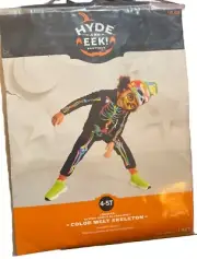 NEW Color Melt Skeleton Halloween Costume Boy Girl 4T 5T Glows Under Blacklight